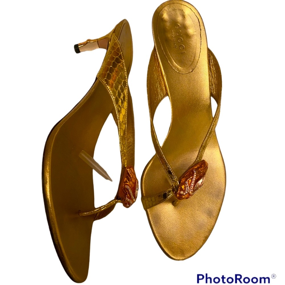 SAND PELLE S. CUOIO WHIPS LAME GOLD 04 ICON TOM FORD GUCCI FAREWELL RUNWAY HEEL - Picture 11 of 16